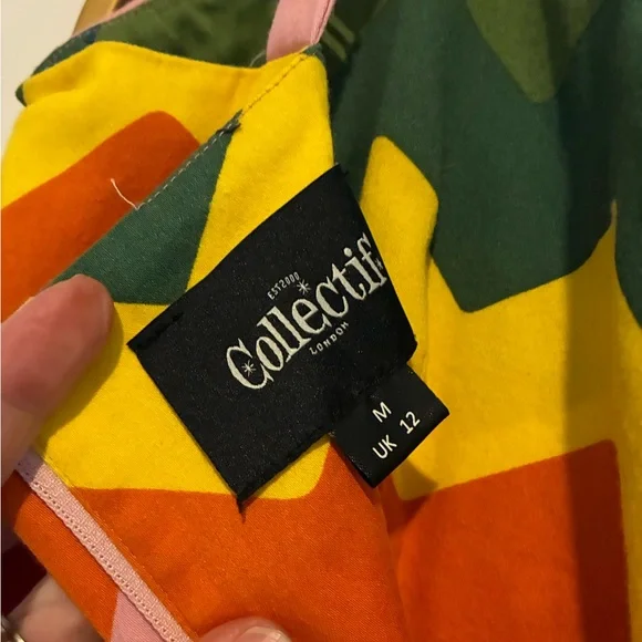 Collectif Multicolor Chevron Midi Dress - Picture 4 of 7